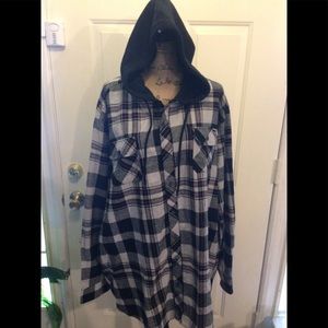 NWOT Zoo York Plaid Hooded Button Down Shirt